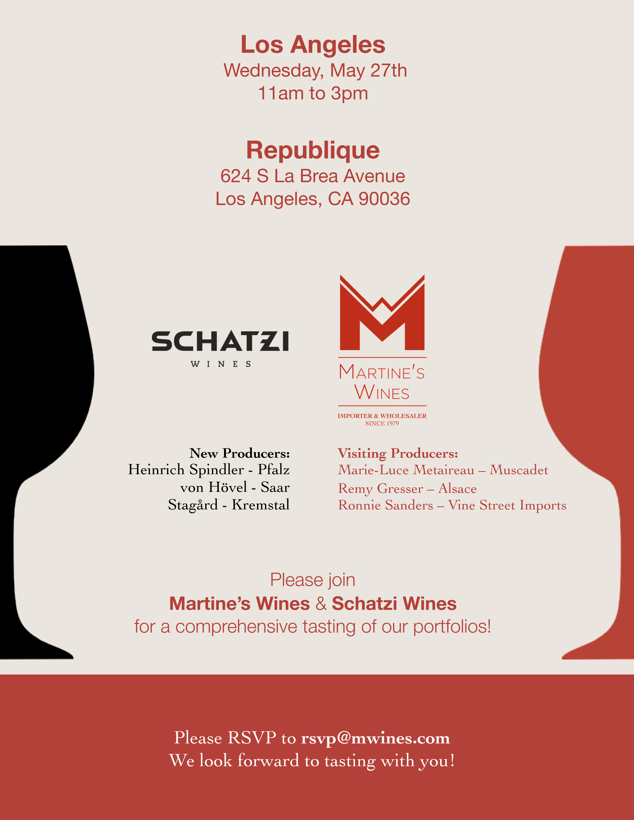 Martine's Schatzi Wines LA Tasting Invite 2015